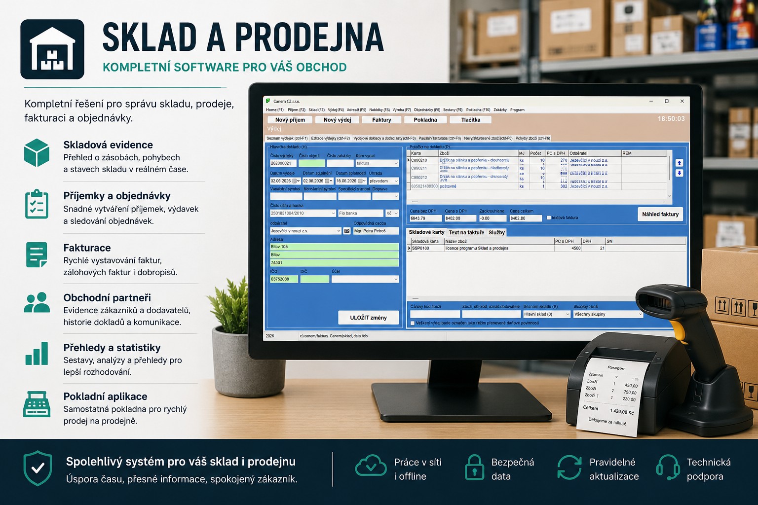 licence programu Sklad a prodejna